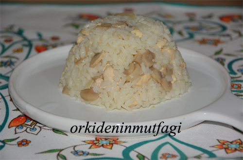 tavuklu mantarlı pilav